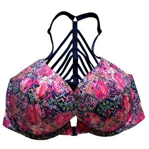 Victoria's Secret Very Sexy Push-Up Front Close Bra 32DD Strappy Multi Color
